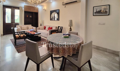 Bedroom 1 of TrustedStay Service Apartment in Defence Colony Delhi